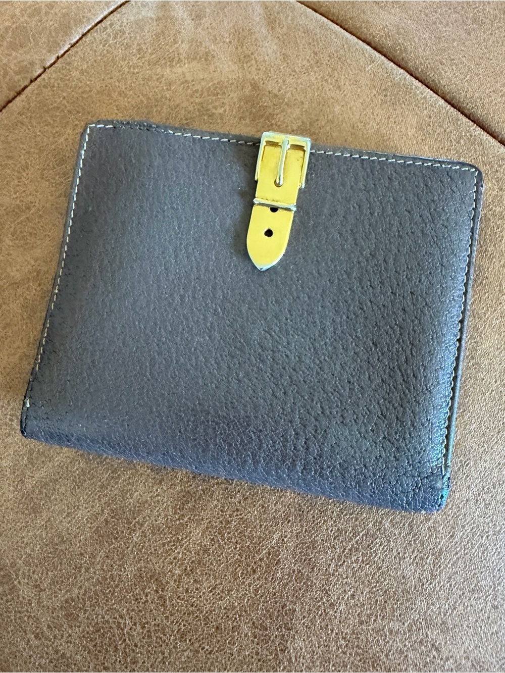 Gucci Black Leather Wallet with Gold Buckle